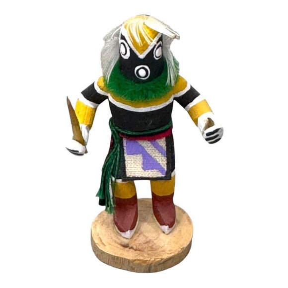 Authentic Hopi Greaser Kachina Doll Handcrafted Native American Art Signed VTG - Picture 1 of 7